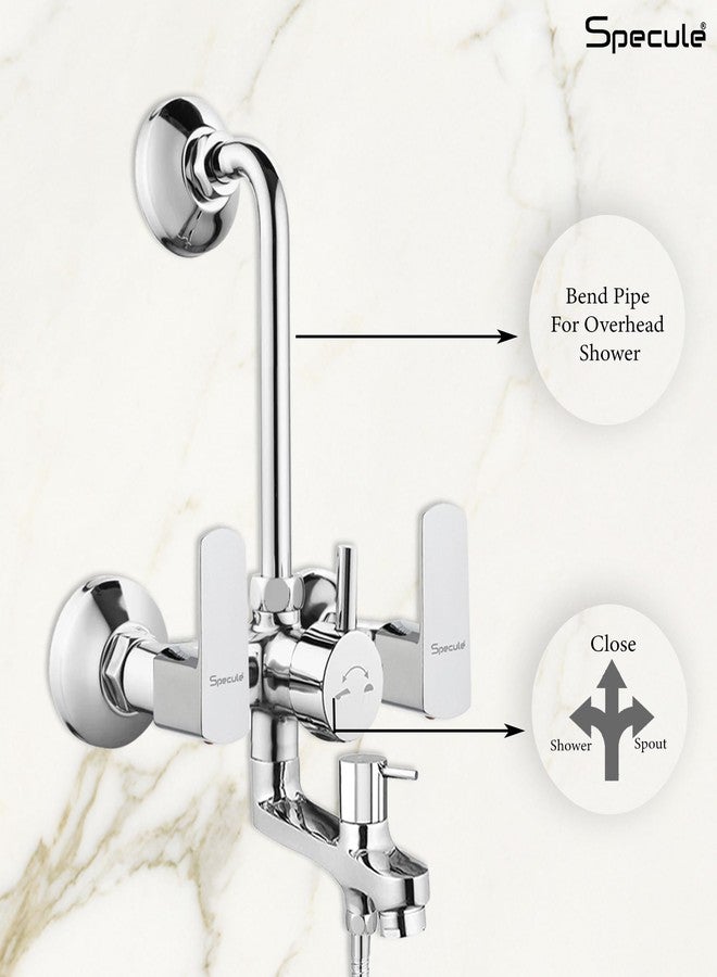 Specule Cube Series, Brass Wall Mixer for Bathroom 3 in 1 with Overhead Shower Set | Mist Hand Shower Set with 1.5 Meter Hand Shower Pipe | Wall Mixer | Shower Set (Chrome) - Image 4